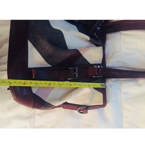 Burberry Check/Brown Leather Saddle Bag - Picture 8 of 12